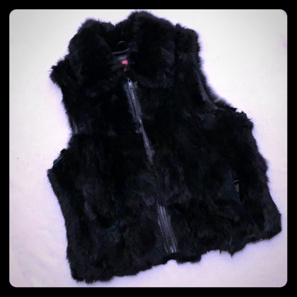 Women’s Genuine Rabbit Fur/ Leather Vest